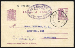 España Spain Entero Postal 69 Matrona 1936 Bellpuig - Otros & Sin Clasificación