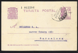 España Spain Entero Postal 69 Matrona 1933 Tárrega - Andere & Zonder Classificatie