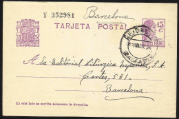 España Spain Entero Postal 50 Alfonso XIII 1925 Tudela - Sonstige & Ohne Zuordnung