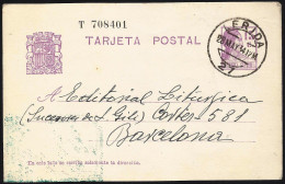 España Spain Entero Postal 69 Matrona 1934 Lérida - Autres & Non Classés