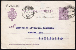 España Spain Entero Postal 50 Alfonso XIII 1925 San Sebastián - Andere & Zonder Classificatie