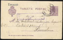 España Spain Entero Postal 50 Alfonso XIII 1925 Seu De Urgell - Otros & Sin Clasificación