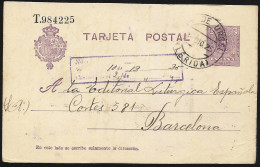 España Spain Entero Postal 50 Alfonso XIII 1925 Seu De Urgell - Autres & Non Classés