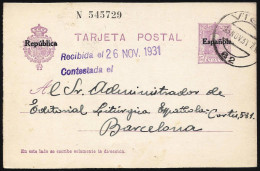 España Spain Entero Postal 61 Alfonso XIII 1931 Vigo - Sonstige & Ohne Zuordnung