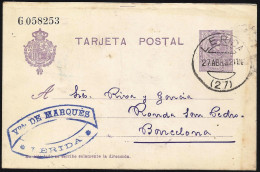 España Spain Entero Postal 50 Alfonso XIII 1921 Lérida - Autres & Non Classés