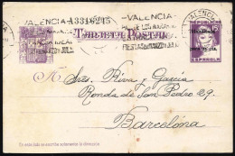 España Spain Entero Postal 76 Matrona  Matasello 1937 Valencia - Sonstige & Ohne Zuordnung