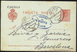 España Spain Entero Postal 49 Alfonso XIII 1917 Alicante - Sonstige & Ohne Zuordnung