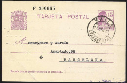España Spain Entero Postal 69 Matrona 1932 Valls - Autres & Non Classés
