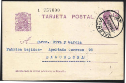 España Spain Entero Postal 69 Matrona 1935 Valencia - Altri & Non Classificati