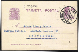 España Spain Entero Postal 69 Matrona 1935 Valencia - Autres & Non Classés