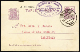 España Spain Entero Postal 69 Matrona 1935 Toledo - Autres & Non Classés