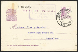 España Spain Entero Postal 69 Matrona 1934 Játiva - Autres & Non Classés