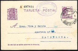 España Spain Entero Postal 69 Matrona 1934 Igualada - Otros & Sin Clasificación