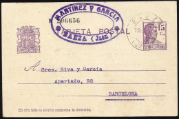 España Spain Entero Postal 69 Matrona 1936 Baeza - Sonstige & Ohne Zuordnung