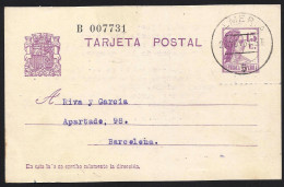 España Spain Entero Postal 69 Matrona 1934 Almería - Autres & Non Classés