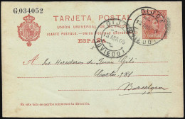 España Spain Entero Postal 47 Matasello 1909 Gijón - Sonstige & Ohne Zuordnung
