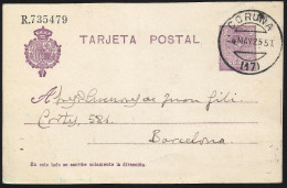 España Spain Entero Postal 50 Alfonso XIII 1925 La Coruña - Autres & Non Classés