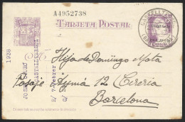 España Spain Entero Postal 75n Matasello 1938 Castelltersol - Altri & Non Classificati