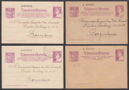 España Enteros Postales ( Tarjeta ) 77/80 1938 Matrona Nuevos Y Circulados - Sonstige & Ohne Zuordnung