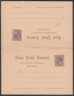 España Spain Entero Postal ( Tarjeta Postal ) 8 Doble 1884 Alfonso XII - Autres & Non Classés
