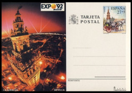 España Spain Entero Postal ( Tarjeta ) 154 1992 Expo 92 Giralda Coche Caballos - Otros & Sin Clasificación