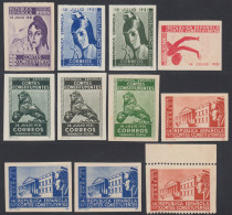 España Franquicias Variedad 19/22 Pruebas De Color 1931 Cortes Constituyentes - Franquicia Postal