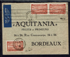 Maroc. Affranchissement P. Aérienne à 4.50 F Sur Enveloppe De Casablanca Du 1-4-1939, à Destination De Bordeaux (Fr). - Poste Aérienne