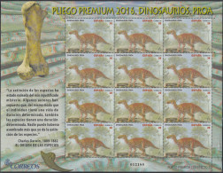 España Pliego Premium 36 2016 Dinosaurios Proa MNH - Maroc Espagnol