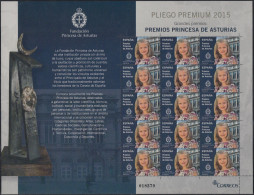 España Pliego Premium 27 2015 Premios Princesa De Asturias MNH - Maroc Espagnol