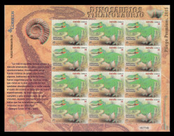 España Pliego Premium 22 2015 Dinosaurios Tiranosaurio Fosil Sello 3D MNH - Spanish Morocco