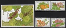 DOMINIQUE - N°1063/6+BLOC N°138 ** (1988) Fleurs Et Fruits - Dominica (1978-...)