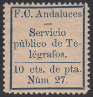 España Spain Telégrafos Particulares 6 1883 Ferrocarriles Andaluces MH - Postage-Revenue Stamps