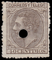 España Spain Telégrafos 205T 1879 MH - Postage-Revenue Stamps