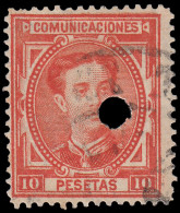 España Spain Telégrafos 182T 1876 Usado - Postage-Revenue Stamps
