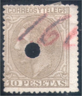España Spain Telégrafos 209T 1879 Usado - Postage-Revenue Stamps
