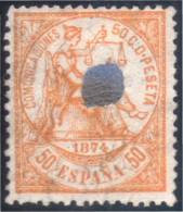 España Spain Telégrafos 149T 1874 Usado - Postage-Revenue Stamps