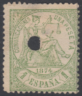 España Spain Telégrafos 150T 1874 MH - Postage-Revenue Stamps