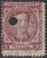 España Spain Telégrafos 181T 1876 Usado - Fiscaux-postaux