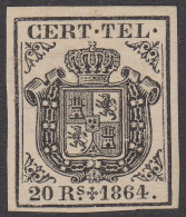 España Spain Telégrafos 4 1864 Escudo De España  MH - Post-fiscaal