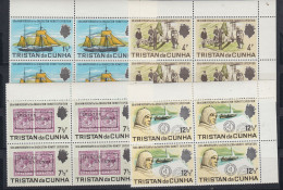 Tristan Da Cunha 1971 50th Ann. Of The Shackleton-Rowett Expedition 4v Bl Of 4 (corners) ** Mnh (TDC151) - Tristan Da Cunha