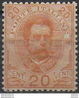 1895 Italia Umberto I 20c. Arancio Bc MNH Sassone N. 61 - Autres & Non Classés