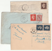 Lot 2 Enveloppes Et CP Marianne Dulac YT 684 685 692 - 1944-45 Marianne (Dulac)