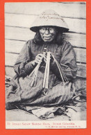 2306 / ♥️ ⭐ Rare Carte-Photo BRITISH COLUMBIA Indian Squaw Making Mats  Femme Peau-Rouge Tressant Tapis HIBBEN Victoria  - Sonstige & Ohne Zuordnung