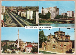 2222 / République Socialiste MACEDOINE - SKOPJE 02.08.1973 Multivues Ville Avenue Mosquée - Yougoslavie - Jugoslawien