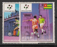 TOGO - 1989 - Poste Aérienne PA N°YT. 659 à 660 - Football World Cup Italia 90 - Neuf Luxe ** / MNH / Postfrisch - 1990 – Italien