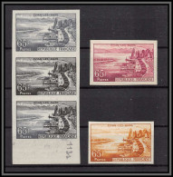 France N°1131 Evian-les-Bains 5 Valeurs Essai (trial Color Proof) + Non Dentelé Imperf ** MNH - 1951-1960