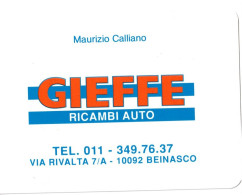 Calendarietto - Gieffe - Ricambi Auto - Neinasco - Torino - Anno 1989 - Formato Piccolo : 1981-90