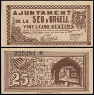 Billete Local 1937 Ajuntament De Seu D Urgell 25 Cts. - Other & Unclassified