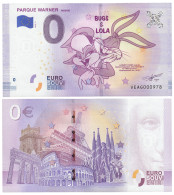 Billete  Souvenir De Cero Euros Parque Warner Bugs Y Lola - [ 7] Fehldrucke