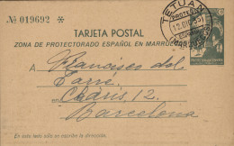 MARRUECOS. E.P. Circulado De Tetuán A Barcelona, El 12/12/35. - Marruecos Español
